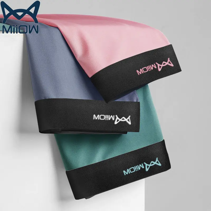 

MiiOW Men's Panties Men's Ice Silk Unmarked Antibacterial Flat Pants Trend Four-pointed Boys Shorts Head Sexy Tumultuous