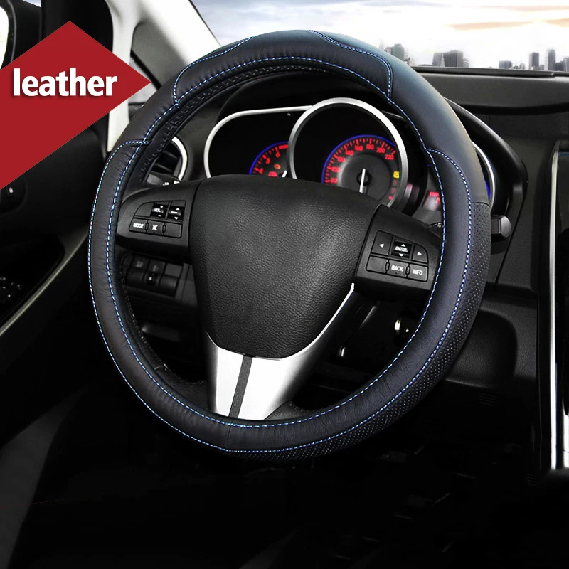 Кожаный руль автомобиля чехол для Mazda 2 3 6 Axela Atenza Demio CX-3 CX-5 CX5 CX 5 CX-7 CX-9 аксессуары