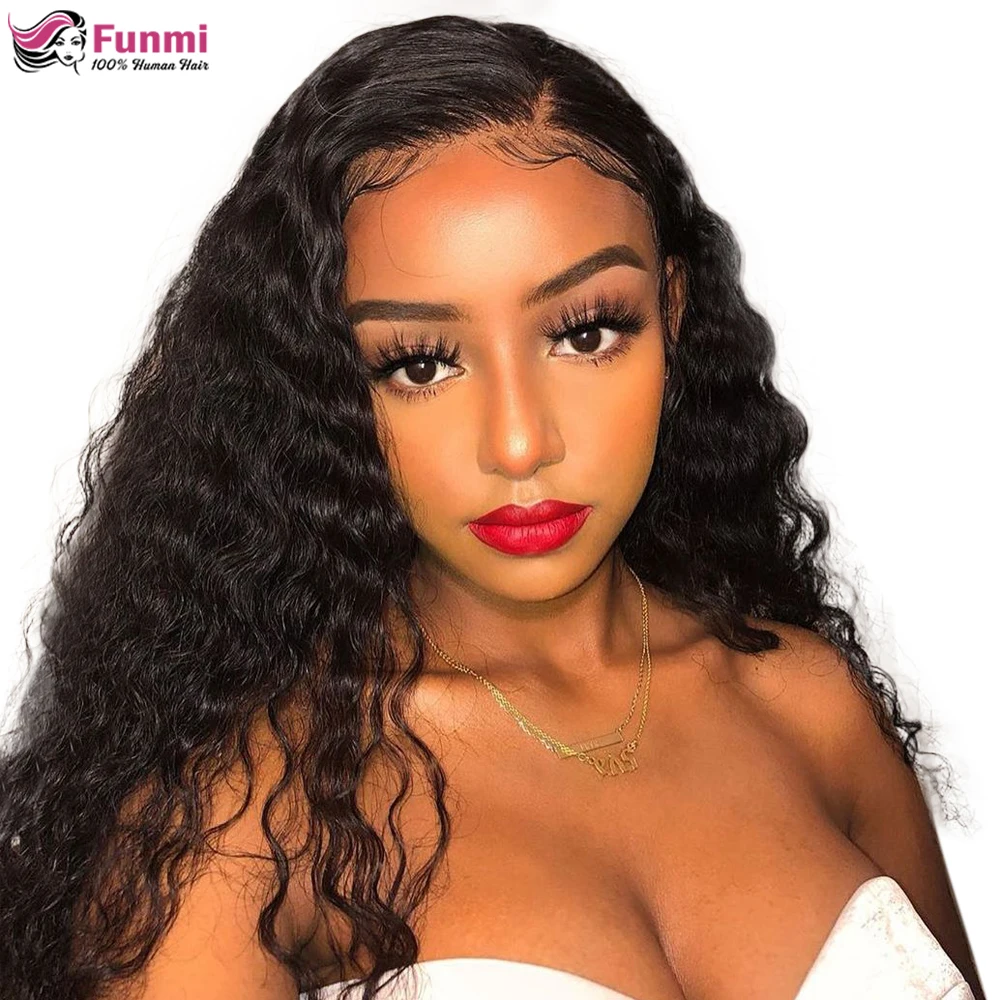 13x4 Lace Front Wig Deep Wave 4x4 Closure Wig Brazilian Human Hair Lace Frontal Wigs For Blackwomen Pre Plucked Remy Hair Wig