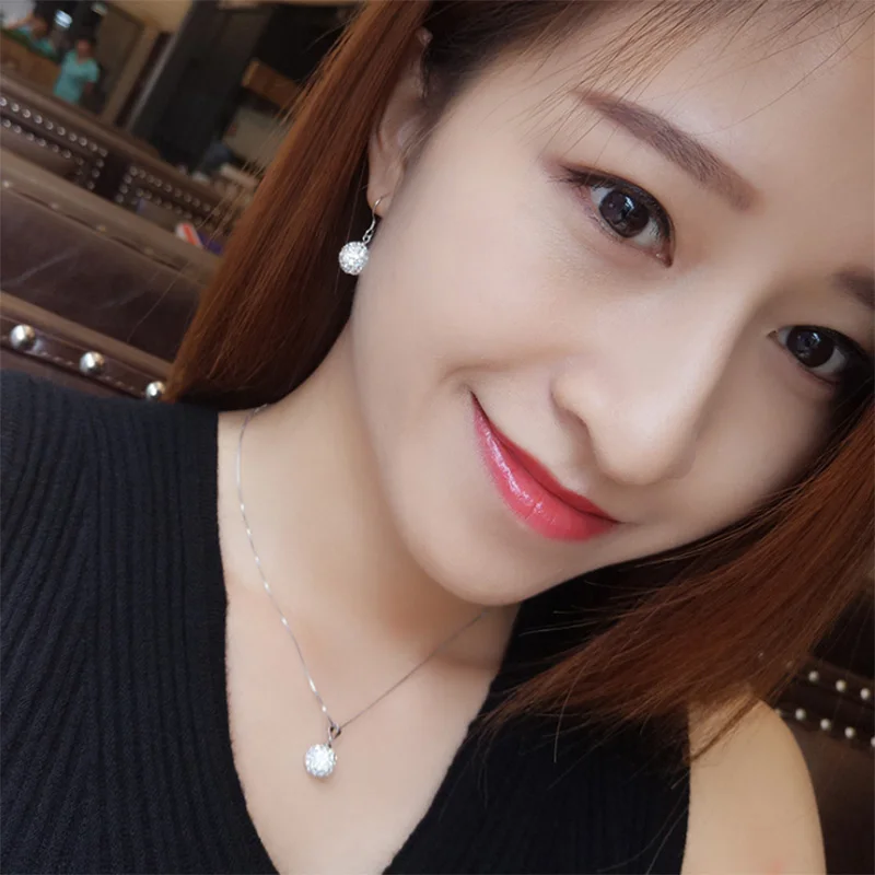 Ожерелье женское из серебра 925 пробы с кулоном в виде кубического циркония|Шармы|