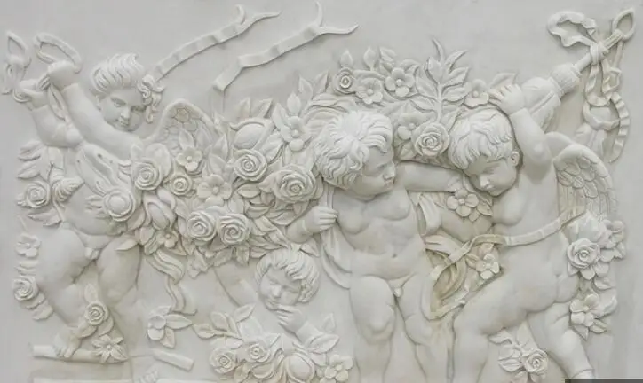 3d обои на заказ рельефные фрески с цветами и Ангелом для гостиной фоновые