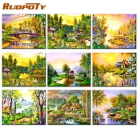 ruopoty landscape paints by numbers picture colouring zero basis on canvas painting decorative paintings crafts handicraft