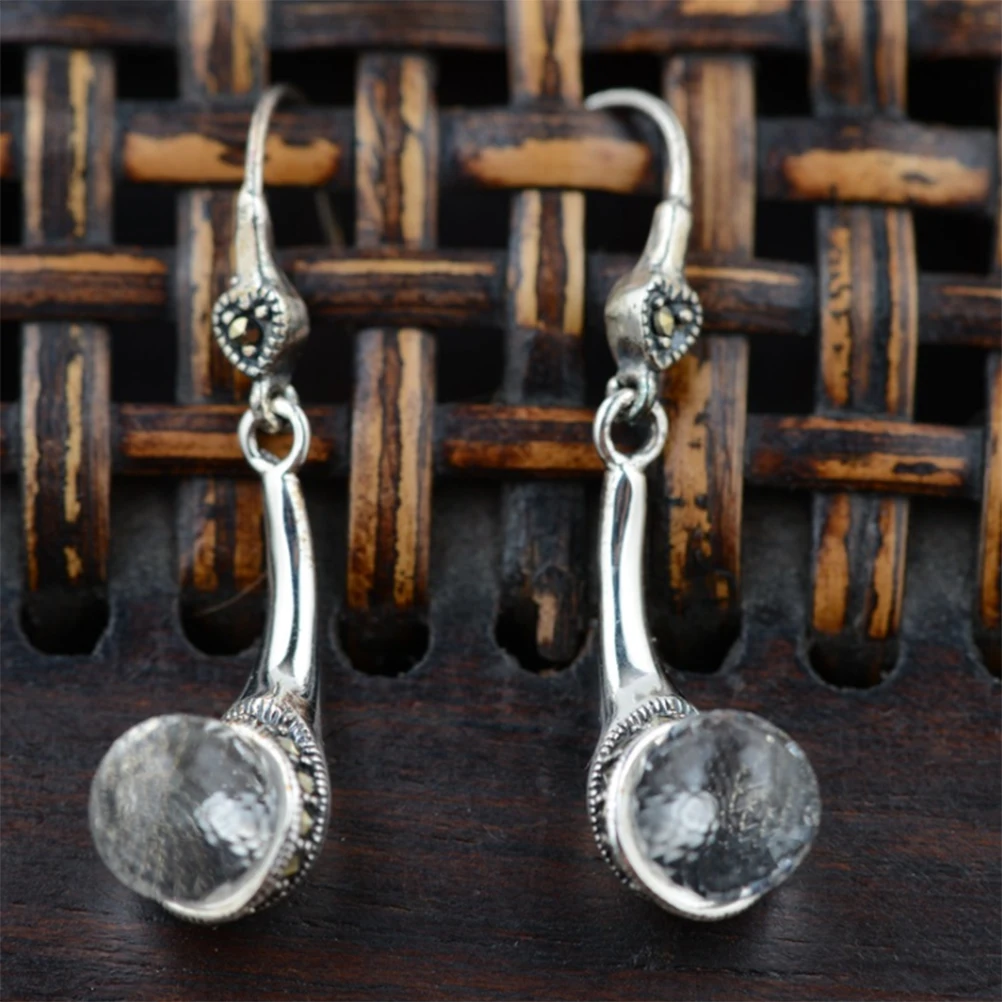 

925 Sterling Silver White Topaz Earrings for Women Christmas Gifts , Hypoallergenic Eardrop Fine Jewelry New Fashion Dangler.