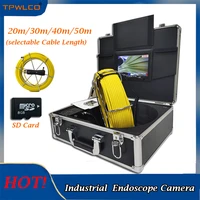 with dvr 7 industrial pipeline endoscope camera system with 12pcs led lights 20 50m 23mm underwater check waterproof camera