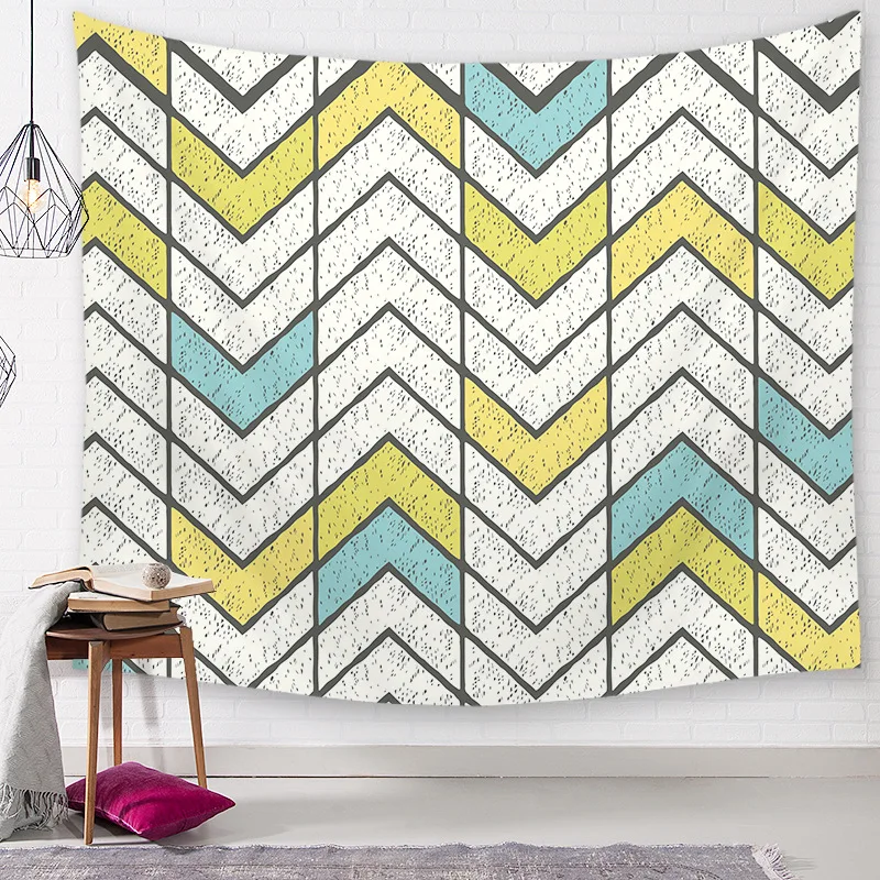 CAMMITEVER Geometric Printed Tapestry Feather Wave Blanket Farmhouse Decor Window Tapestries | Дом и сад
