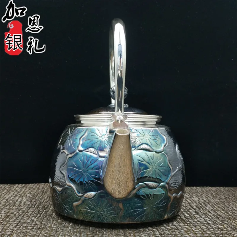 Чай горшок портативный чайник серебро горячая вода 1200 мл воды чайный набор