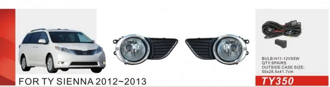 

Qirun fog lamp assembly lights+covers+wires+switch for Toyota SIENNA 2012-2013
