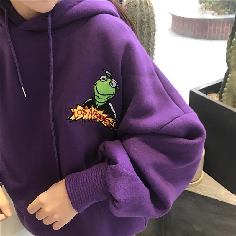 

Fashion Moletom Female Autumn Winter Fleece Thick Hooded Sweatshirt For Women Clothes Korean Harajuku Funny Full Hoddies Tops