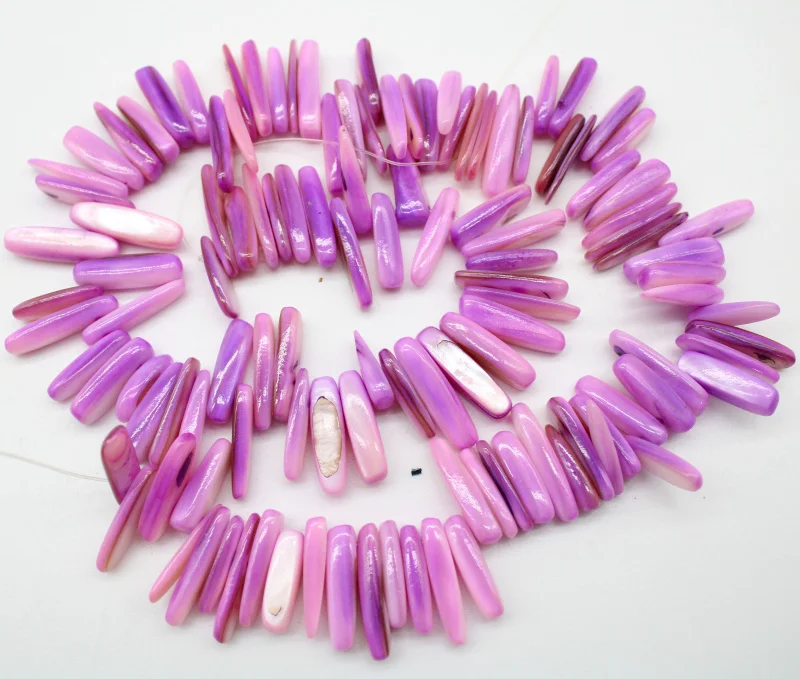 

Natural Branelli Shell Irregular Stick Shape Gravel 13-15mm Rose pink Beads for Jewelry Making DIY Bracelet Necklace 15''