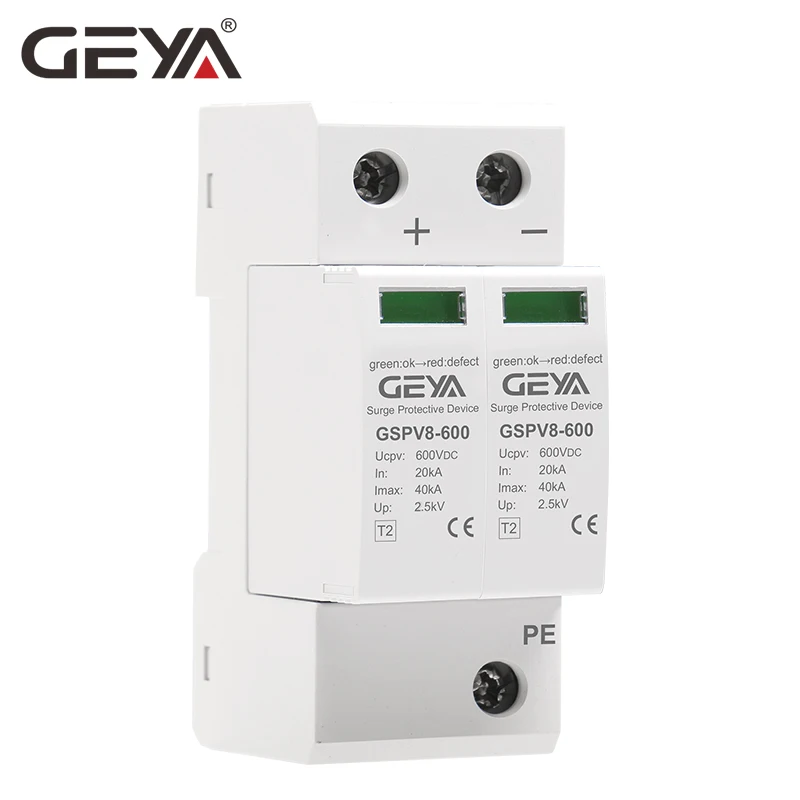 geya spd dc 2p dc1000v600v pv 2p 3p 40ka dc surge protector for solar system protection free global shipping