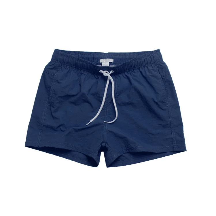 navy blue Летняя мужская одежда для плавания, шорты для плавания для мужчин, плавки, пляжная одежда, трусы с сетчатой подкладкой, Одноцветный купальник с карманом, zwembroek heren - Цвет: navy blue