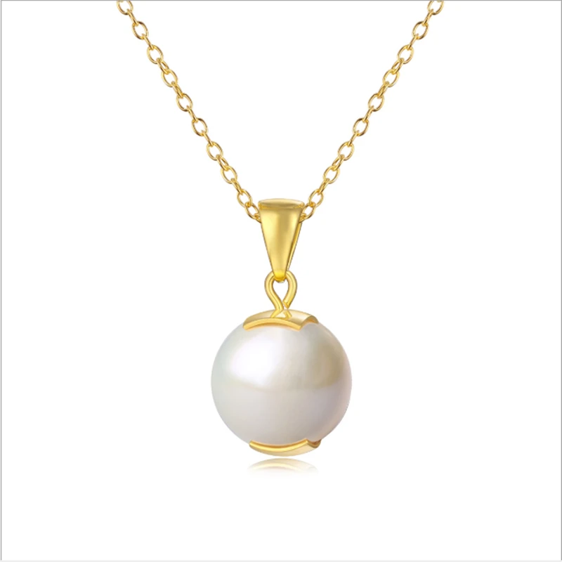 

S925 Sterling Silver Ladies Necklace Natural Baroque Short Pearl Pendant Women's Simple Chain Pendant Chain For Woman