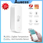 Умный датчик температуры и влажности Tuya ZigBee, работает от аккумулятора, работает с Alexa Google Home