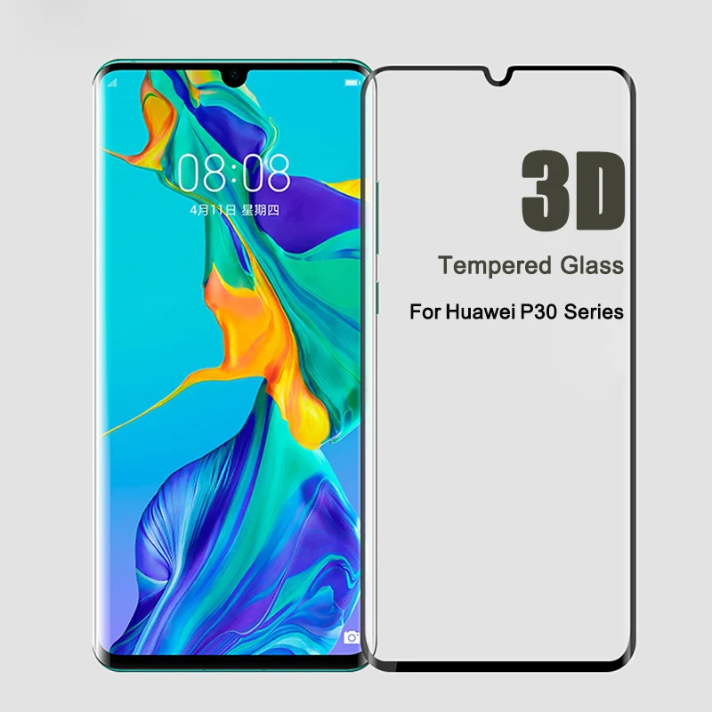 Закаленное стекло для huawei p30 pro 3D полноэкранная Защитная пленка светильник lite