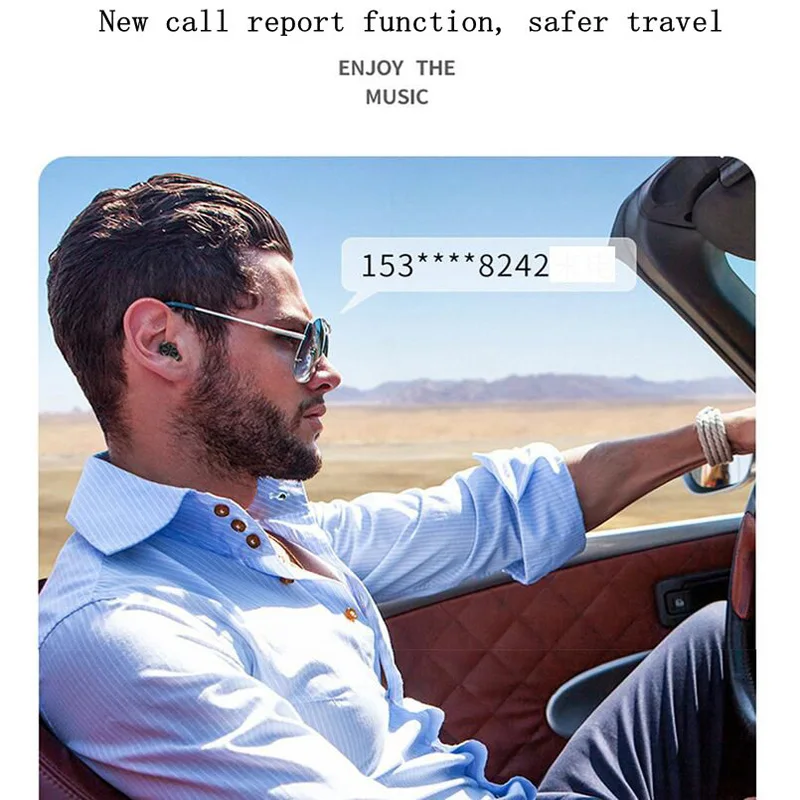 Smart touch wireless 5.0 binaural bluetooth headset sports sweatproof, power display digital display, long battery life