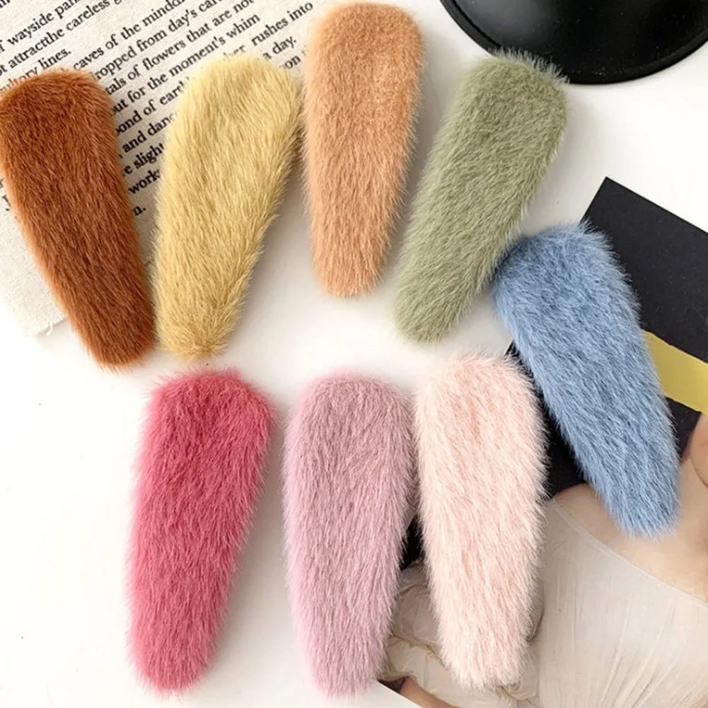 1 шт. заколки для волос из искусственного меха в форме капли воды Женская 2019