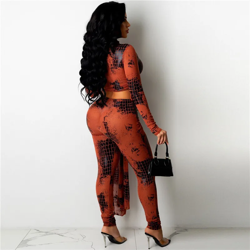 Сексуальный комплект из двух предметов с леопардовым принтом, сетчатой тканью и вырезом для женщин для ночного клуба, дня рождения, включает длинный рукав короткую куртку и брюки с лентами для соответствия.