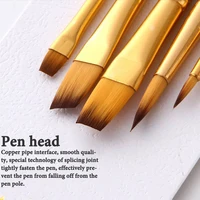 5pcs art paint brush set nylon hair white handle artist brushes for acrylic and oil painting watercolor brush
