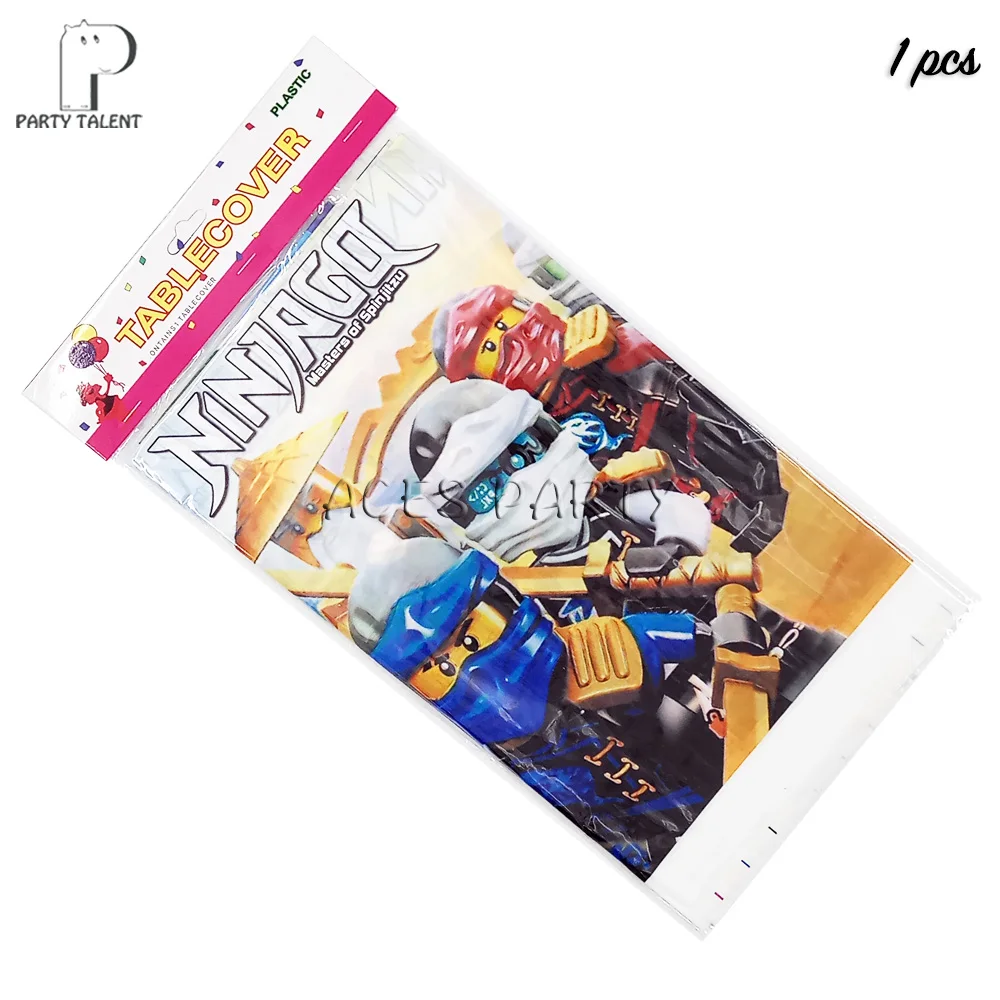 1pcs tablecover Мальчики Дети Ninjagoing тема посуда для вечеринки в честь Дня Рождения шар конфеты коробка флаг тарелка чашка соломы кисточкой вечерние принадлежности - Цвет: 1pcs tablecover