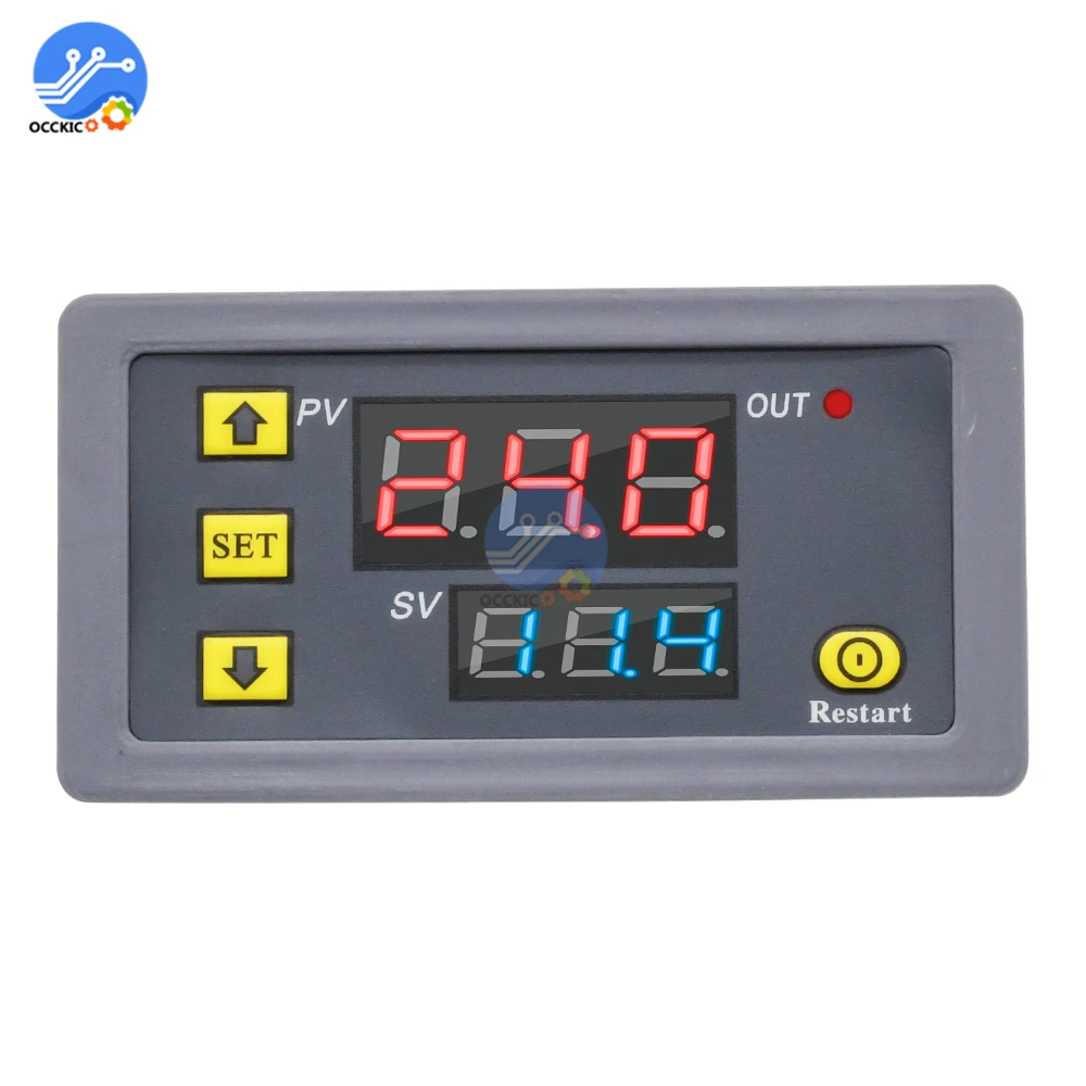 Цифровое реле задержки времени переменного тока 110 220 В двойной светодиодный