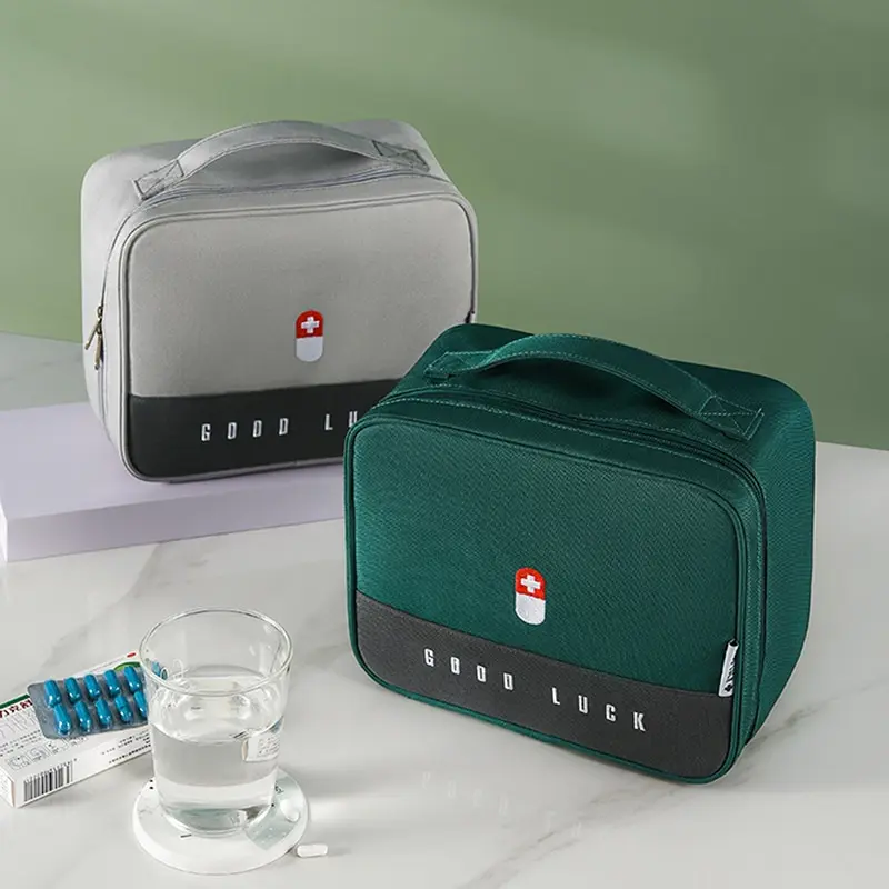 

Thickened Portable Layered Medicine Box Document Jewelry Storage Bag First Aid Kit Family Waterproof Multifunction Pill Boxes