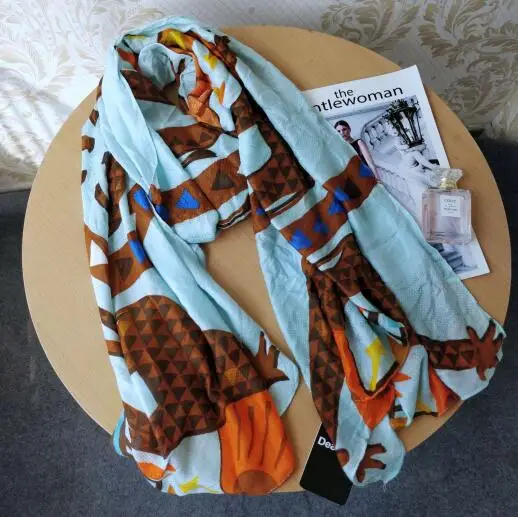 Роскошный женский шарф летний испанский дизайнерский цветочный шарф mr. print wrap Шарф - Цвет: 333