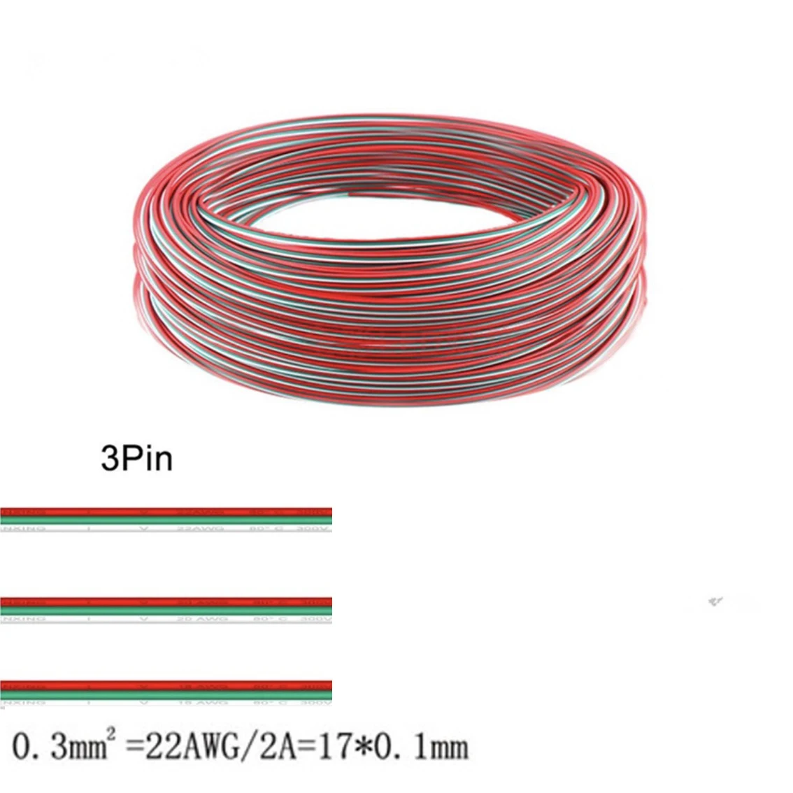 Светодиодная лента 22AWG провод для освещения 2/3/4/5Pin WS2812B WS2811 SK6812 5050 2835 5730