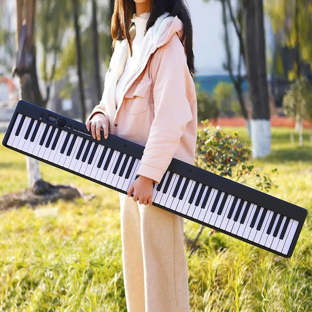Portable Electronic Organ 88-key Folding Electric Piano Keyboard Musical Instruments Rechargeable Battery With Sustain Pedal