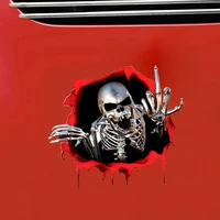 3d metal skeleton skull body car side door trunk bumper window emblem badge decal sticker universal car accessories