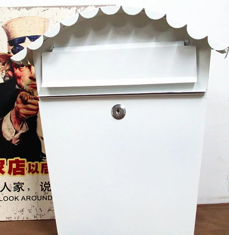 

Garden Painting Mailbox Iron 36.5cm*33.5cm*12.1cm outdoor Newspaper Fashion Post Box Letter Wall Mounted home Decoration B437