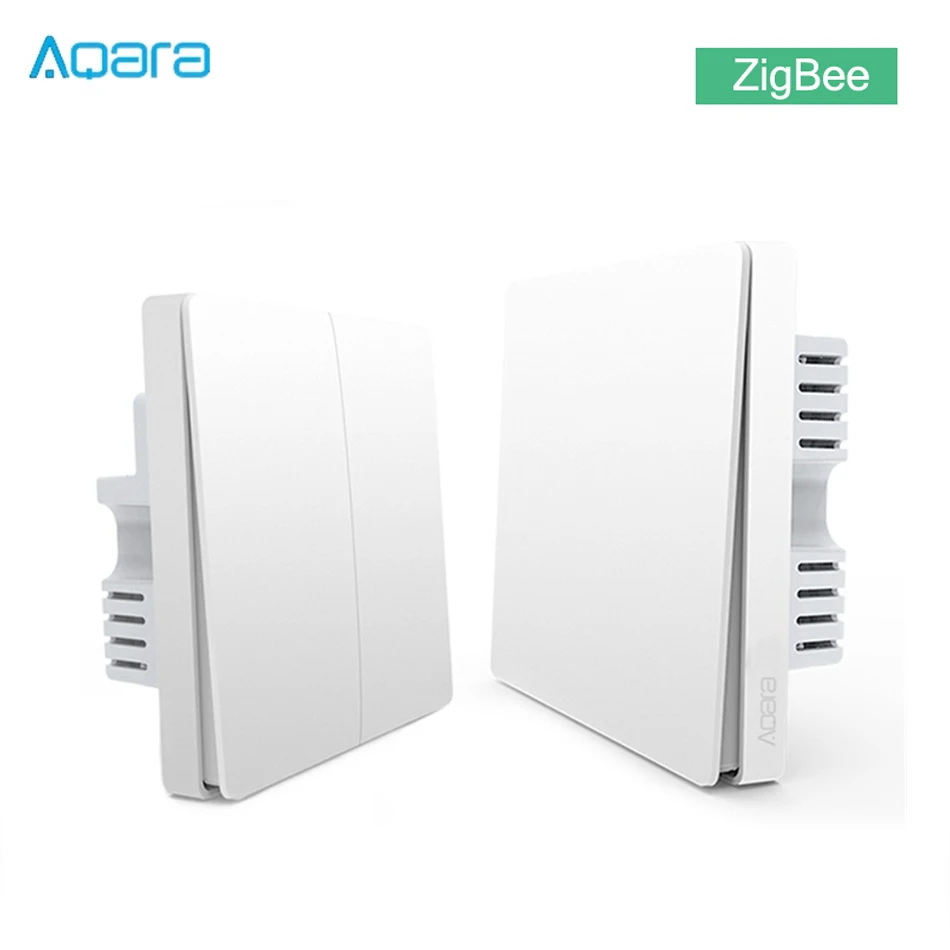 Настенный светильник Aqara, переключатель для дома ZigBee, нейтральная версия, одинарная двойная кнопка, ключ для Xiaomi mi, приложение для умного дома mi JIA Gateway Hub