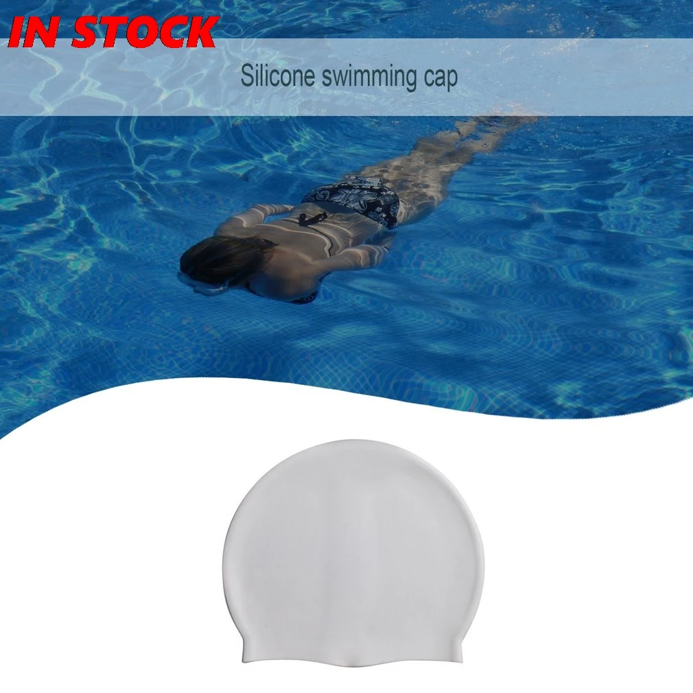 

High Elastic Soft Silicone Protect Ears Long Hair Sport Swim Pool Swimming Hat Cap For Men Women Adults