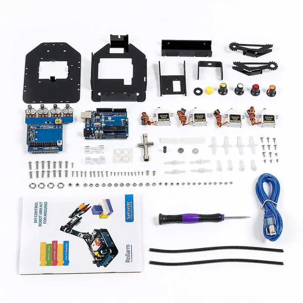 SunFounder Robotic Arm Edge Kit совместим с Arduino R3-роботом для обучения STEM eduction (101 шт.) - купить по