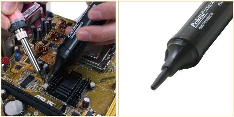 

Pro'sKit 8PK-366N Suction Tin Solder Suckers Desoldering Gun Soldering Iron Pen Hand Tools Desoldering Pump Welding Tool