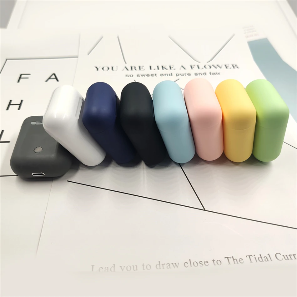 Беспроводные наушники с Bluetooth 5,0, оригинальные наушники Macaron i12 TWS, сенсорная стерео гарнитура, спортивные наушники для смартфона