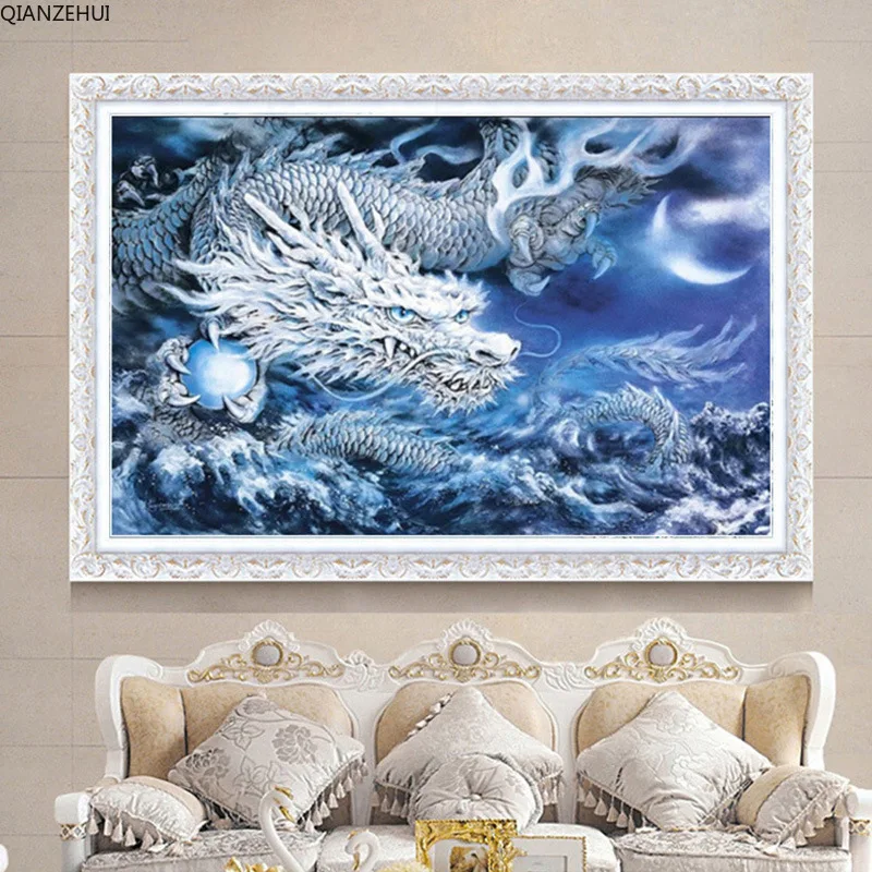 КВЯНьЦЗЭХУЙ ДИУАЙ 5Д Диамантовая вышивка Круглый пейзаж Потоки воды Полная картина с камнями на крестике.