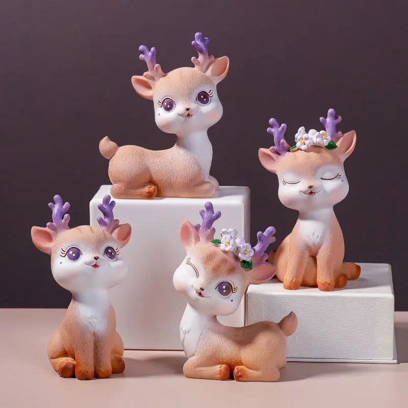 

Украшение Elf Deer креативные полимерные поделки для офиса, рабочего стола, спальни, автомобиля, реквизит для фото, подарок, украшение для гости...