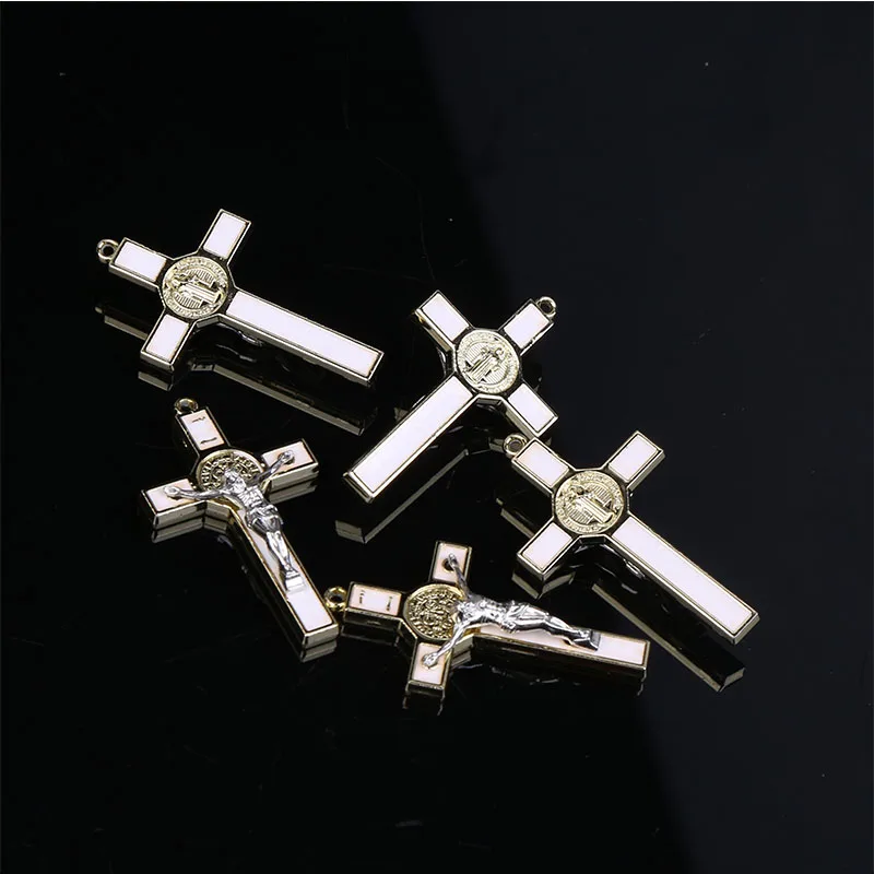 Религиозный крест Бенедикта позолоченный розальный медальон ручной работы