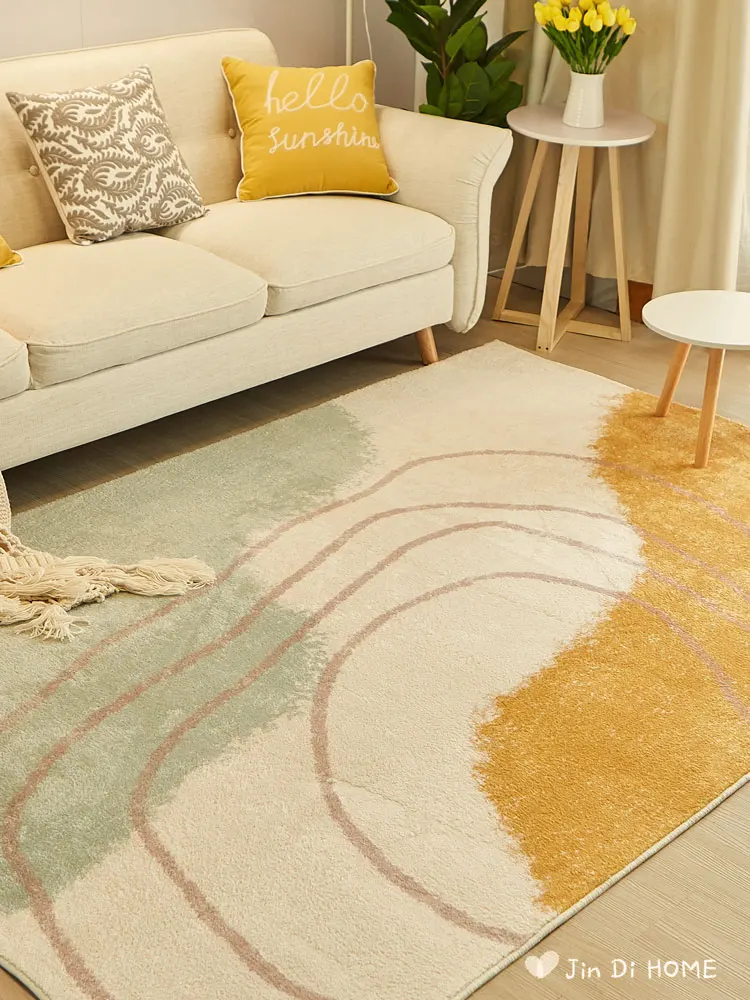 

Nordic Fresh Concise Living Room Carpets Home Soft Bedroom Rugs Girls Room Cartoon Area Rug Coffee Table Floor Mat Bedside Rug