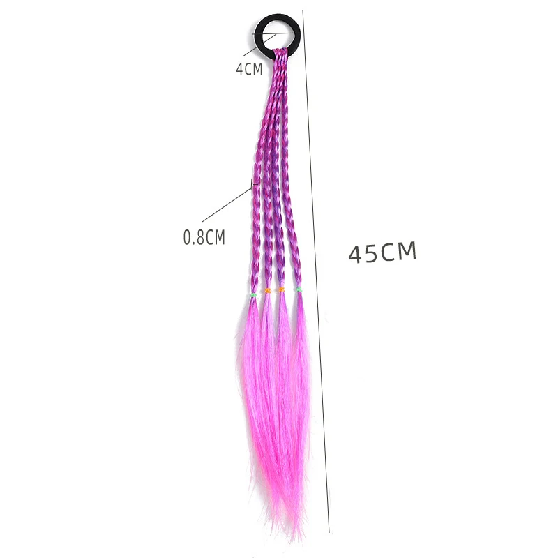 

Ponytail Hair Ornament Gradient Color Wig Rubber Bands Fashion Cute Kids Hairpins DIY Braided 3Pcs Hair Accessories