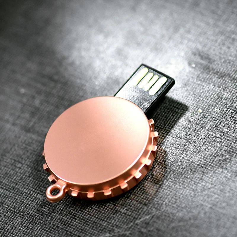

JASTER Mini metal Round bottle cap USB flash drive 4GB 8GB 16GB 32GB 64GB Personalise Pen Drive USB Memory Stick U disk gift