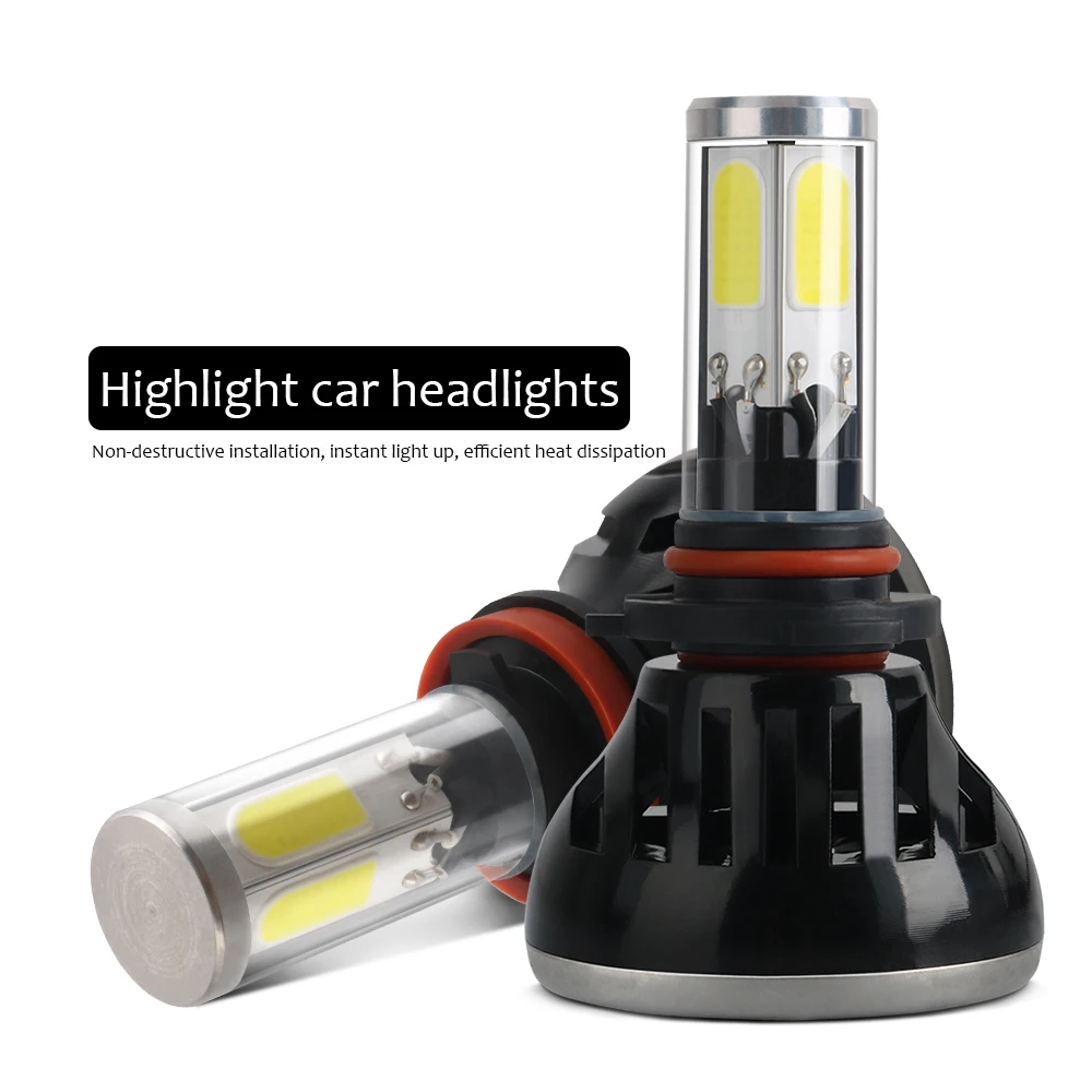 

2PCS H4 COB Car Headlight G5 LED H7 H8 H11 HB3/9005 HB4/9006 H1 H3 880 881 80W 8000lm 4 Sides Auto Bulb Headlamp 6000K LED Light