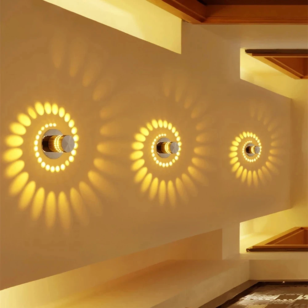 

RGB Spiral Hole LED Wall Light Effect Wall Lamp With Remote Controller Colorful Wandlamp For Party Bar Lobby KTV Home Decoration