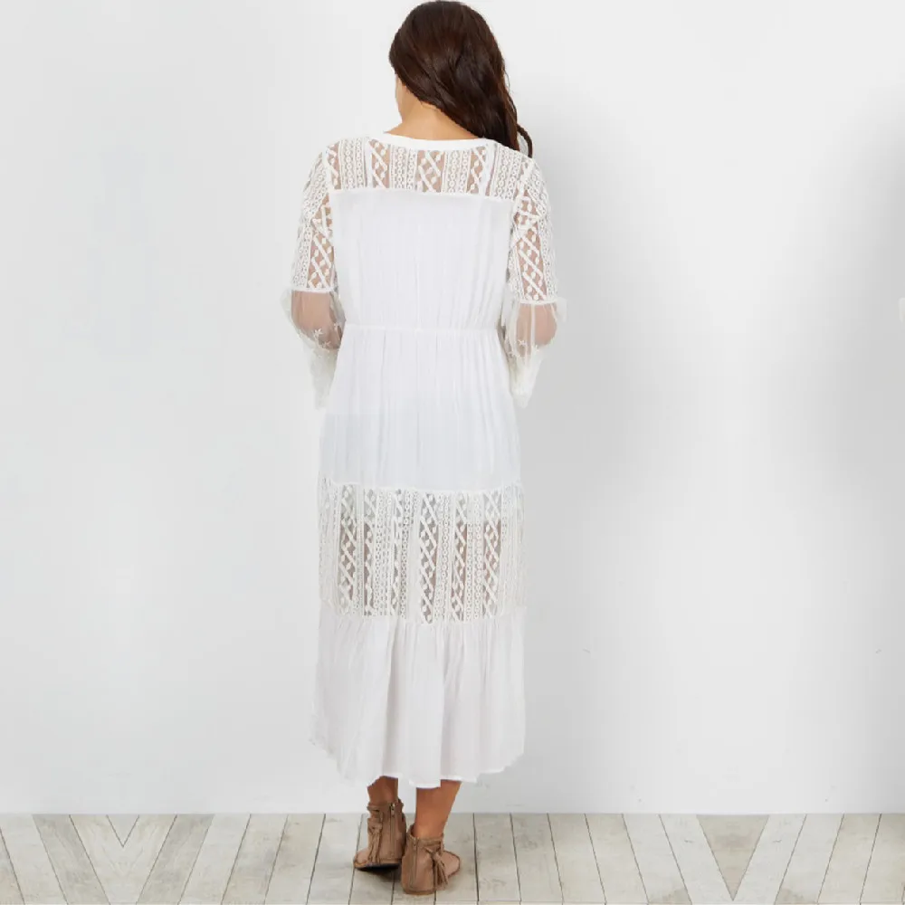 Хлопковая Пляжная накидка саронг купальный костюм кружевная пляжный парео