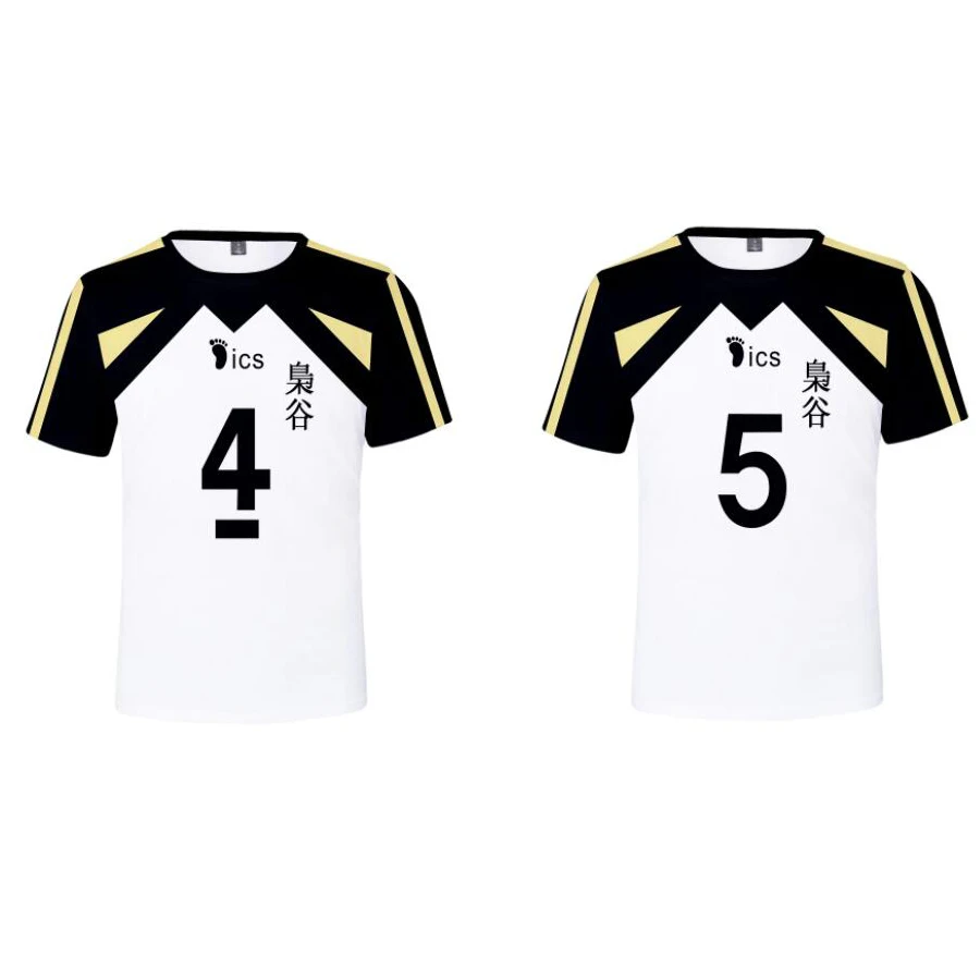 

Anime Haikyuu 3D T Shirt Fukurodani Academy Akaashi Keiji Bokuto Koutarou Short Sleeve Funny Tshirt Graphic Tees Cosplay Costume