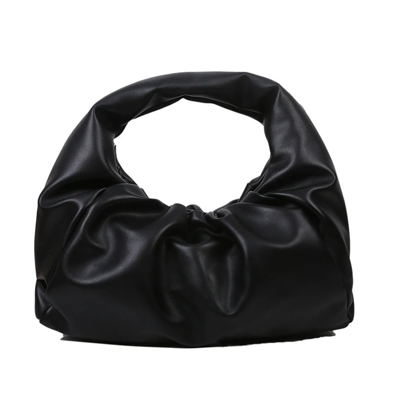 

SWDF Solid Color Pleated Tote Bag 2021 Fashion Soft Leather Women's Designer Handbag Travel Shoulder Bags Armpit Bag Sac a Main