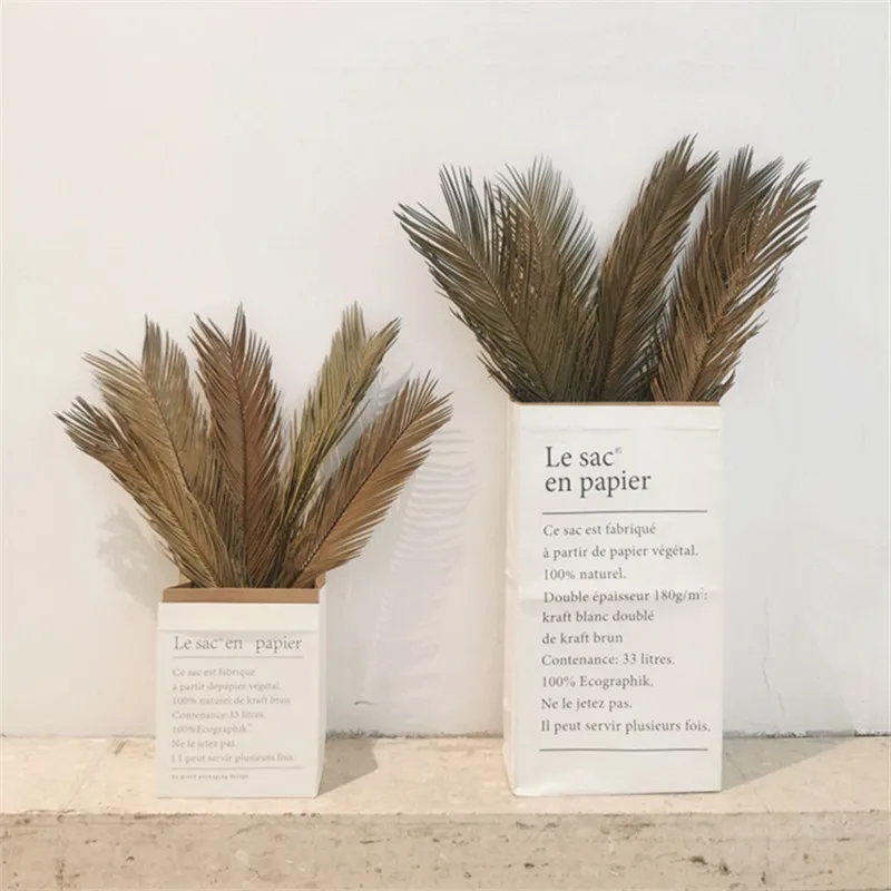 

New Arrival 5pcs Dried Iron Leaf Decor Wedding Flower Bunch Loose Tails Decoration Diy Home Leaves Plants Natural Arrangement