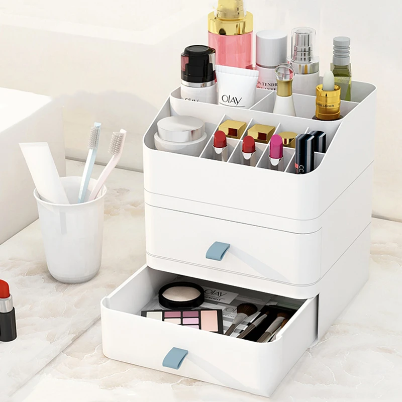 Косметическая коробка для хранения многослойный Настольный косметический чехол