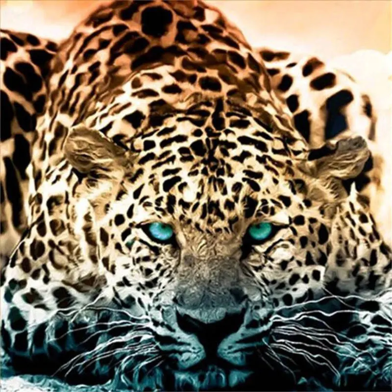 Leopard animals Новое поступление рукоделие DIY Кристалл полная дрель квадратная 5D алмазная живопись Набор для вышивки крестиком Мозаика круглые стразы - Цвет: Leopard 17