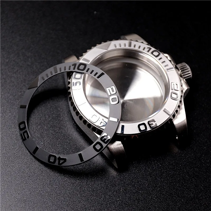 40mm Yacht-master Sapphire Glass Stainless Steel Case For Seikoskx007 009 Nh35 Nh36 8215 2836 Movement Watch Case Modification